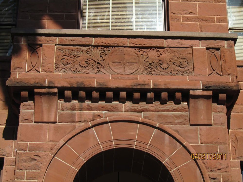 Sandstone detail showing weathering at the courthouse
