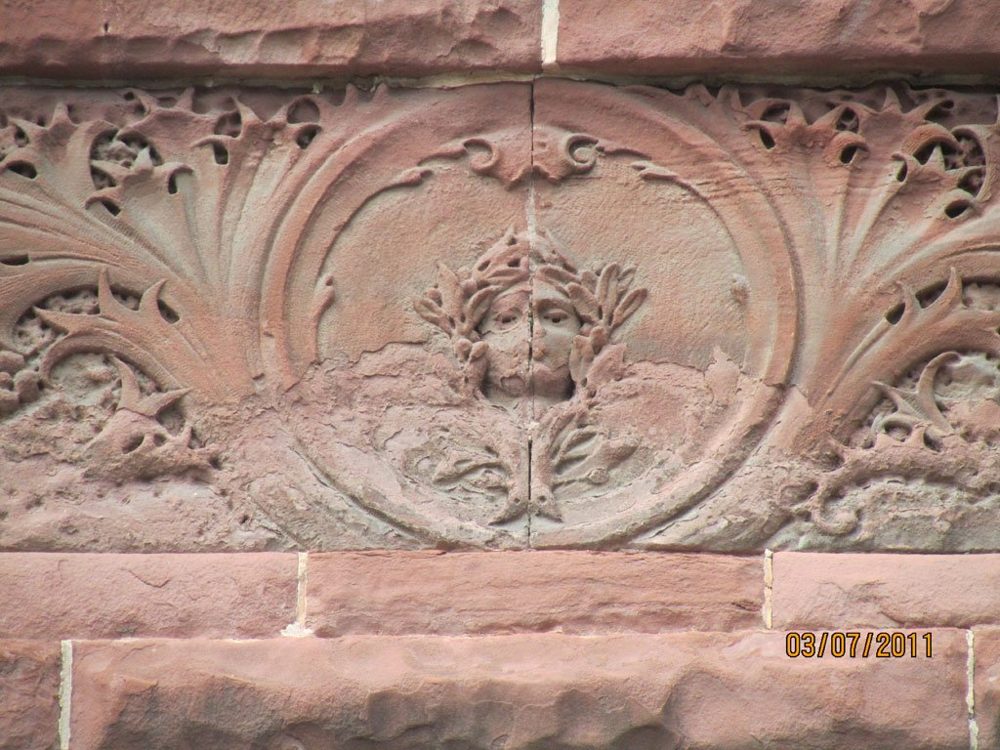 Corbel and roof-line stonework during failure analysis