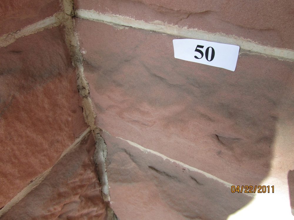 The same East wall area after the cleaning test