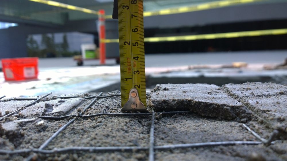 Flooring system examination in progress