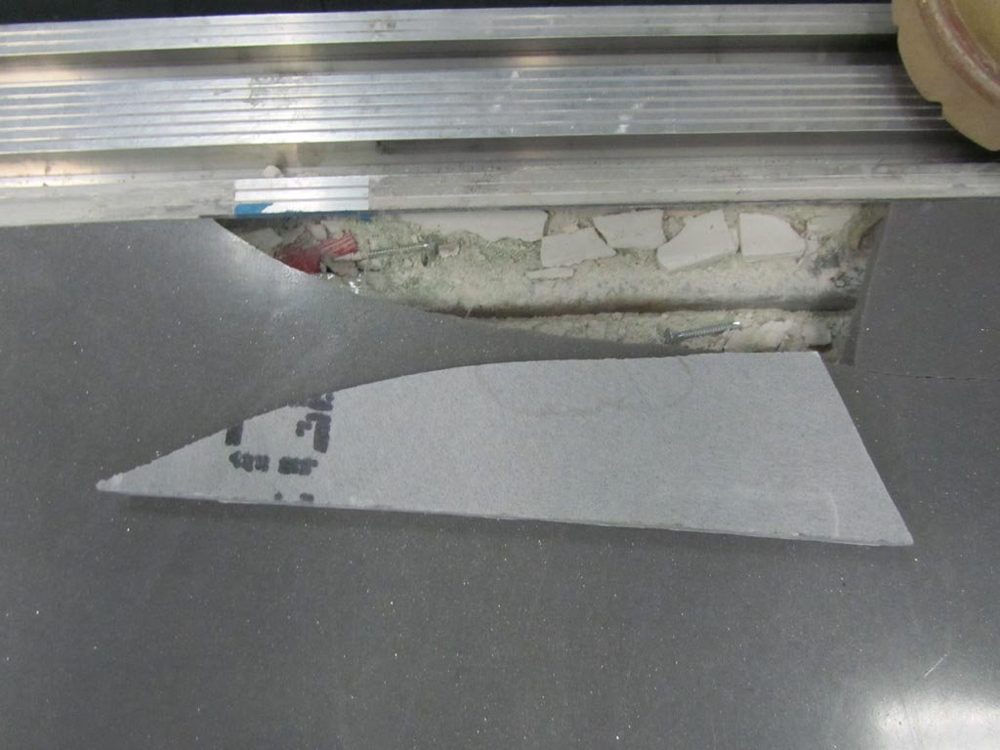 Engineered stone installation during defect analysis