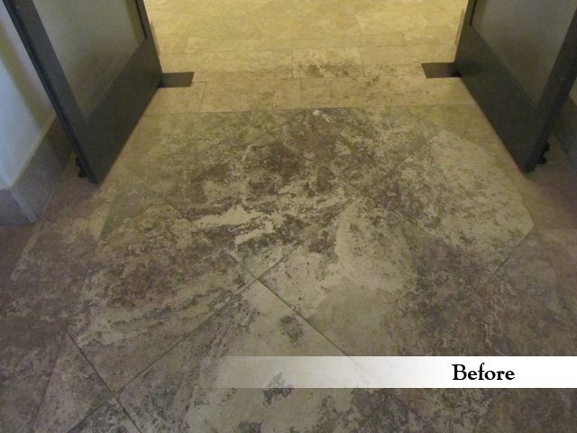 Stone surface detail during assessment